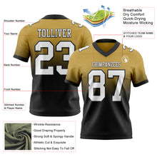 Laden Sie das Bild in den Galerie-Viewer, Custom Old Gold White-Black Authentic Fade Fashion Football Jersey
