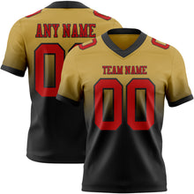 Laden Sie das Bild in den Galerie-Viewer, Custom Old Gold Red-Black Authentic Fade Fashion Football Jersey