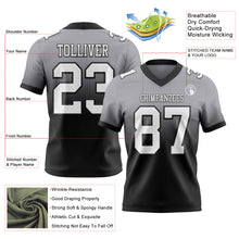 Charger l'image dans la galerie, Custom Gray White-Black Authentic Fade Fashion Football Jersey