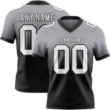Charger l'image dans la galerie, Custom Gray White-Black Authentic Fade Fashion Football Jersey