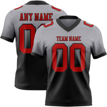 Load image into Gallery viewer, Custom Gray Red-Black Authentic Fade Fashion Football Jersey