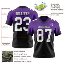Загрузить изображение в средство просмотра галереи, Custom Purple White-Black Authentic Fade Fashion Football Jersey