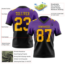 Загрузить изображение в средство просмотра галереи, Custom Purple Gold-Black Authentic Fade Fashion Football Jersey