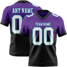 Загрузить изображение в средство просмотра галереи, Custom Purple White Black-Teal Authentic Fade Fashion Football Jersey
