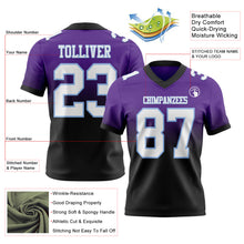 Загрузить изображение в средство просмотра галереи, Custom Purple White Black-Light Blue Authentic Fade Fashion Football Jersey