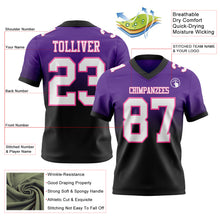 Laden Sie das Bild in den Galerie-Viewer, Custom Purple White Black-Pink Authentic Fade Fashion Football Jersey