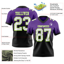Загрузить изображение в средство просмотра галереи, Custom Purple White Black-Neon Green Authentic Fade Fashion Football Jersey