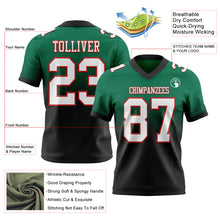 Загрузить изображение в средство просмотра галереи, Custom Kelly Green White Black-Red Authentic Fade Fashion Football Jersey