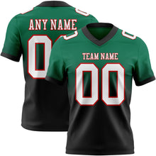 Загрузить изображение в средство просмотра галереи, Custom Kelly Green White Black-Red Authentic Fade Fashion Football Jersey