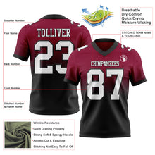 Загрузить изображение в средство просмотра галереи, Custom Maroon White-Black Authentic Fade Fashion Football Jersey