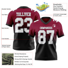 Load image into Gallery viewer, Custom Maroon White Black-Gray Authentic Fade Fashion Football Jersey
