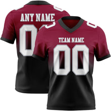 Load image into Gallery viewer, Custom Maroon White Black-Gray Authentic Fade Fashion Football Jersey