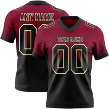 Load image into Gallery viewer, Custom Maroon Black-Cream Authentic Fade Fashion Football Jersey