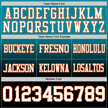 Load image into Gallery viewer, Custom Teal White Black-Orange Authentic Fade Fashion Football Jersey