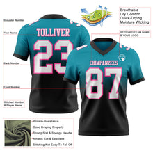 Load image into Gallery viewer, Custom Teal White Black-Pink Authentic Fade Fashion Football Jersey