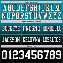 Load image into Gallery viewer, Custom Teal White-Black Authentic Fade Fashion Football Jersey