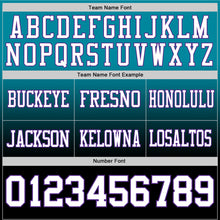 Load image into Gallery viewer, Custom Teal White Black-Purple Authentic Fade Fashion Football Jersey