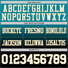 Load image into Gallery viewer, Custom Teal White Black-Old Gold Authentic Fade Fashion Football Jersey