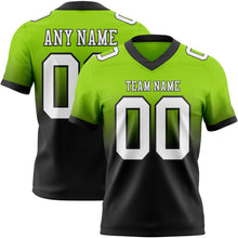 Laden Sie das Bild in den Galerie-Viewer, Custom Neon Green White-Black Authentic Fade Fashion Football Jersey