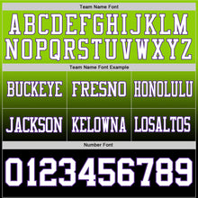 Laden Sie das Bild in den Galerie-Viewer, Custom Neon Green White Black-Purple Authentic Fade Fashion Football Jersey