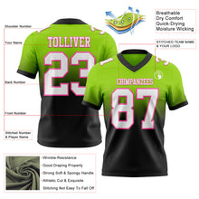 Laden Sie das Bild in den Galerie-Viewer, Custom Neon Green White Black-Pink Authentic Fade Fashion Football Jersey