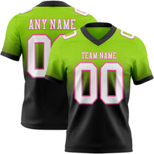 Laden Sie das Bild in den Galerie-Viewer, Custom Neon Green White Black-Pink Authentic Fade Fashion Football Jersey