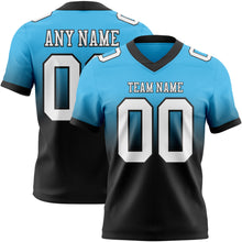 Load image into Gallery viewer, Custom Sky Blue White-Black Authentic Fade Fashion Football Jersey