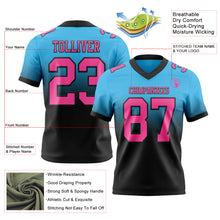 Load image into Gallery viewer, Custom Sky Blue Pink-Black Authentic Fade Fashion Football Jersey
