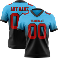 Load image into Gallery viewer, Custom Sky Blue Red-Black Authentic Fade Fashion Football Jersey