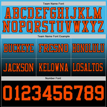 Load image into Gallery viewer, Custom Sky Blue Orange-Black Authentic Fade Fashion Football Jersey