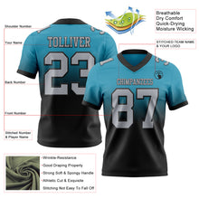 Загрузить изображение в средство просмотра галереи, Custom Panther Blue Gray-Black Authentic Fade Fashion Football Jersey