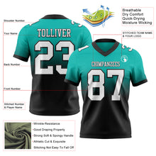 Charger l'image dans la galerie, Custom Aqua White-Black Authentic Fade Fashion Football Jersey