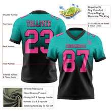 Charger l'image dans la galerie, Custom Aqua Pink-Black Authentic Fade Fashion Football Jersey