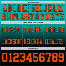 Load image into Gallery viewer, Custom Aqua Orange-Black Authentic Fade Fashion Football Jersey
