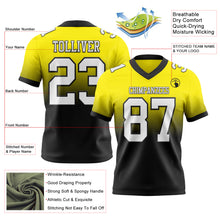 Load image into Gallery viewer, Custom Light Yellow White-Black Authentic Fade Fashion Football Jersey