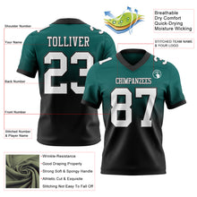 Charger l'image dans la galerie, Custom Midnight Green White-Black Authentic Fade Fashion Football Jersey