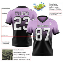 Load image into Gallery viewer, Custom Light Purple White-Black Authentic Fade Fashion Football Jersey
