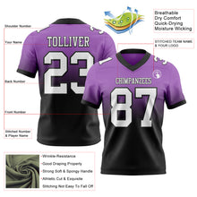 Load image into Gallery viewer, Custom Medium Purple White-Black Authentic Fade Fashion Football Jersey