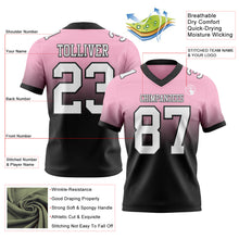 Load image into Gallery viewer, Custom Light Pink White-Black Authentic Fade Fashion Football Jersey