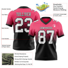 Load image into Gallery viewer, Custom Neon Pink White-Black Authentic Fade Fashion Football Jersey