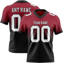 Load image into Gallery viewer, Custom Cardinal White-Black Authentic Fade Fashion Football Jersey