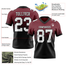 Load image into Gallery viewer, Custom Burgundy White-Black Authentic Fade Fashion Football Jersey