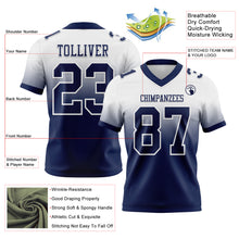 Загрузить изображение в средство просмотра галереи, Custom White Navy Authentic Fade Fashion Football Jersey