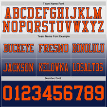 Load image into Gallery viewer, Custom White Orange-Navy Authentic Fade Fashion Football Jersey
