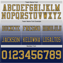 Load image into Gallery viewer, Custom White Old Gold-Navy Authentic Fade Fashion Football Jersey