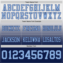 Load image into Gallery viewer, Custom White Light Blue-Navy Authentic Fade Fashion Football Jersey