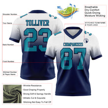Загрузить изображение в средство просмотра галереи, Custom White Teal-Navy Authentic Fade Fashion Football Jersey
