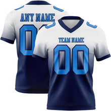 Load image into Gallery viewer, Custom White Powder Blue-Navy Authentic Fade Fashion Football Jersey