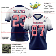 Загрузить изображение в средство просмотра галереи, Custom White Medium Pink-Navy Authentic Fade Fashion Football Jersey