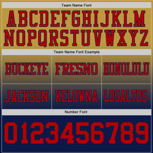 Laden Sie das Bild in den Galerie-Viewer, Custom Old Gold Red-Navy Authentic Fade Fashion Football Jersey